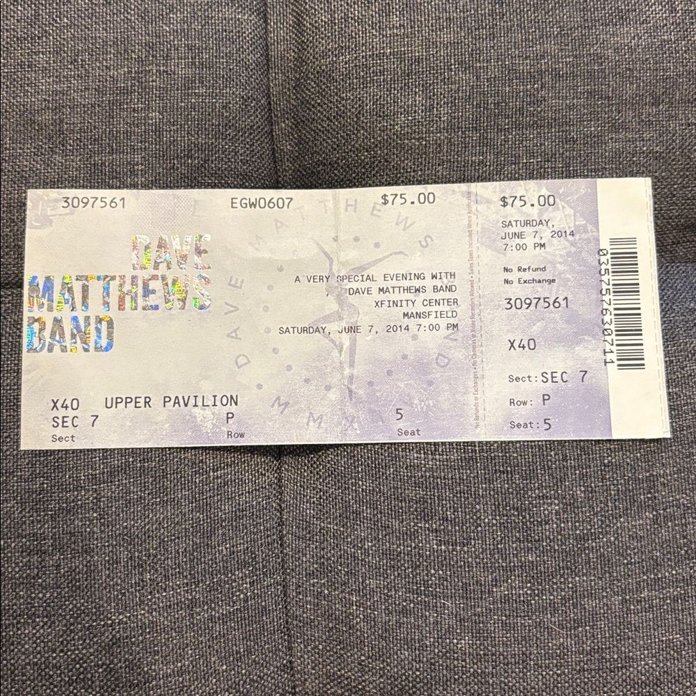 Dave Matthews Band Concert Ticket